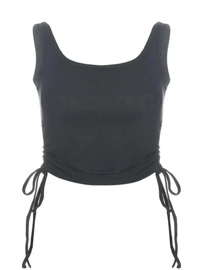 Crop top à nouer au style casual fitness-Saylana