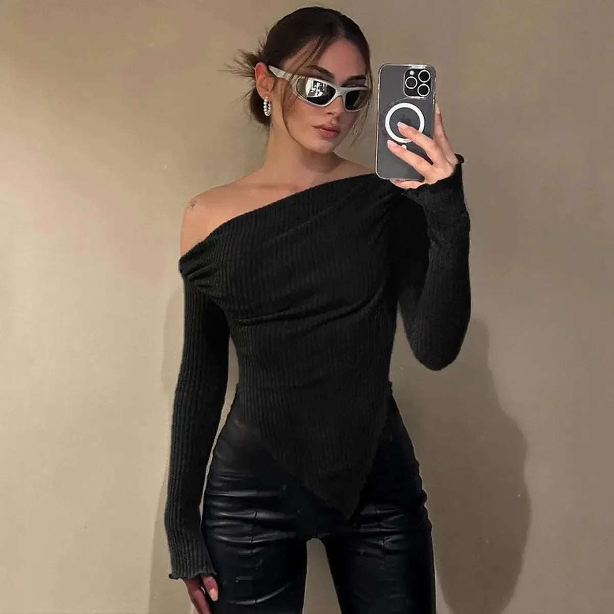 Crop Top Asymétrique-Saylana