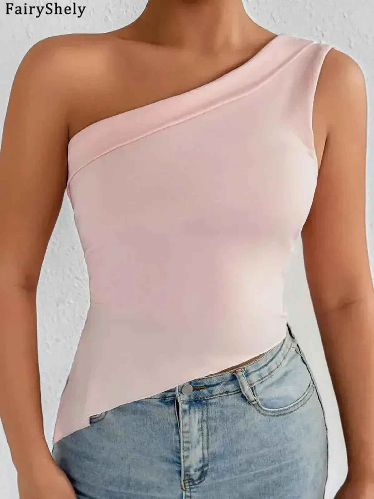 Crop Top Asymétrique Sans Manches-Saylana