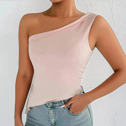 Crop Top Asymétrique Sans Manches - Saylana