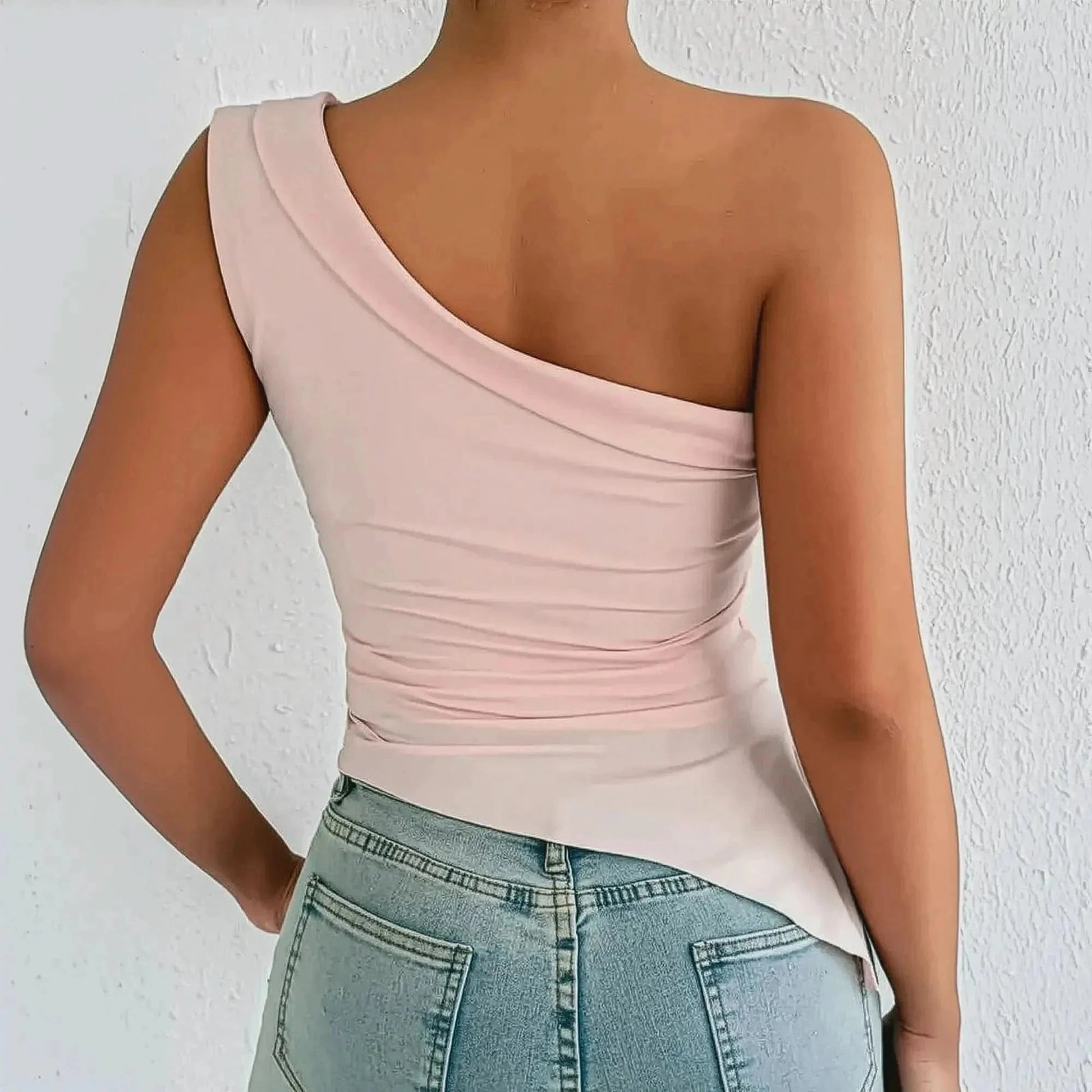 Crop Top Asymétrique Sans Manches - Saylana