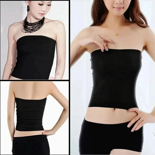 Crop Top Basique Sans Bretelles - Saylana