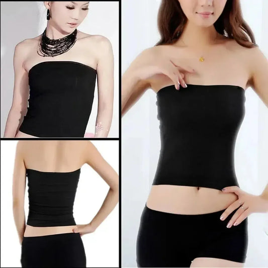 Crop Top Basique Sans Bretelles-Saylana