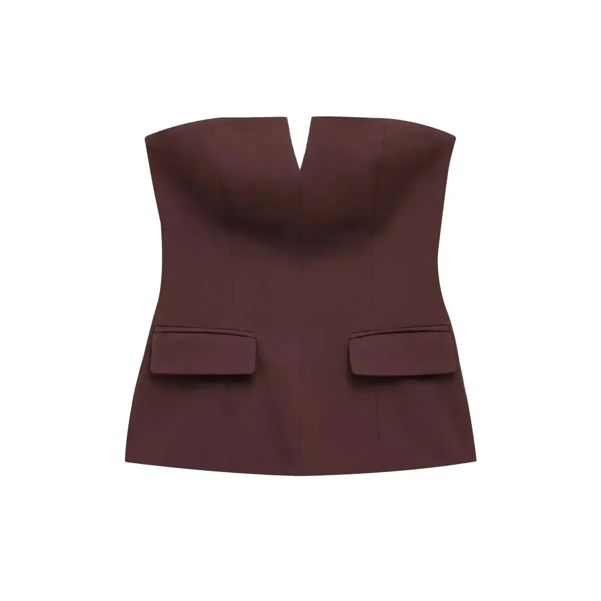 Crop top bustier uni pour look street élégant-Saylana