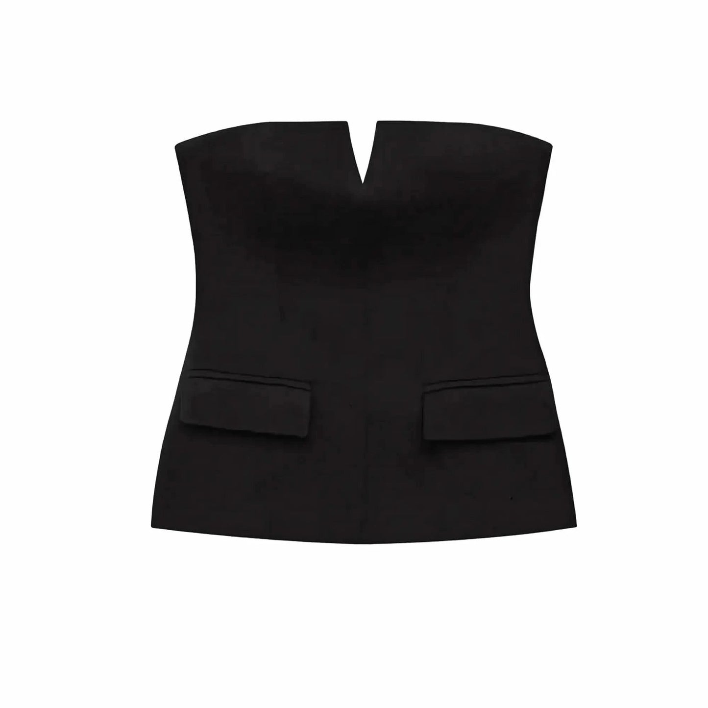 Crop top bustier uni pour look street élégant - Saylana