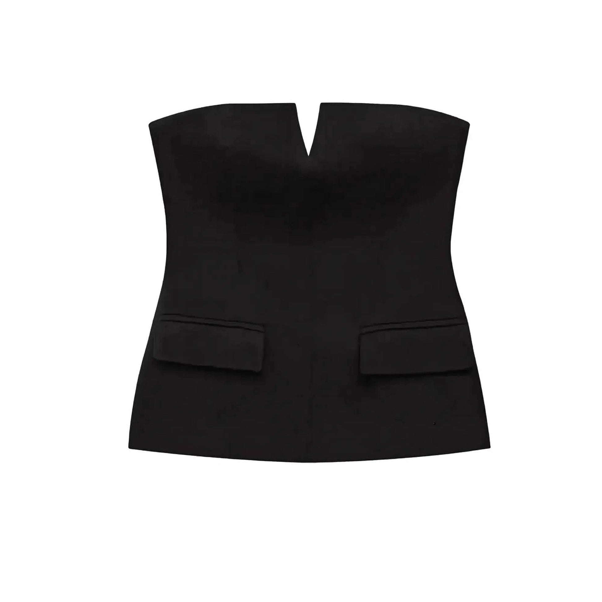 Crop top bustier uni pour look street élégant - Saylana