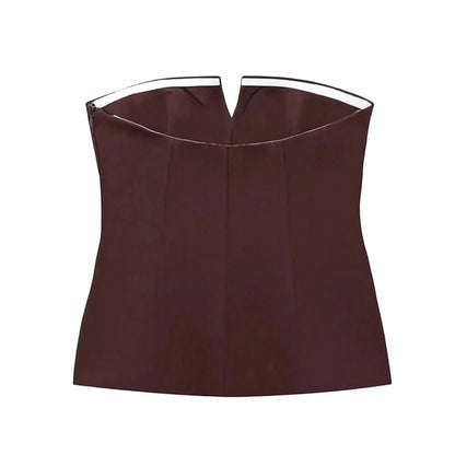 Crop top bustier uni pour look street élégant - Saylana