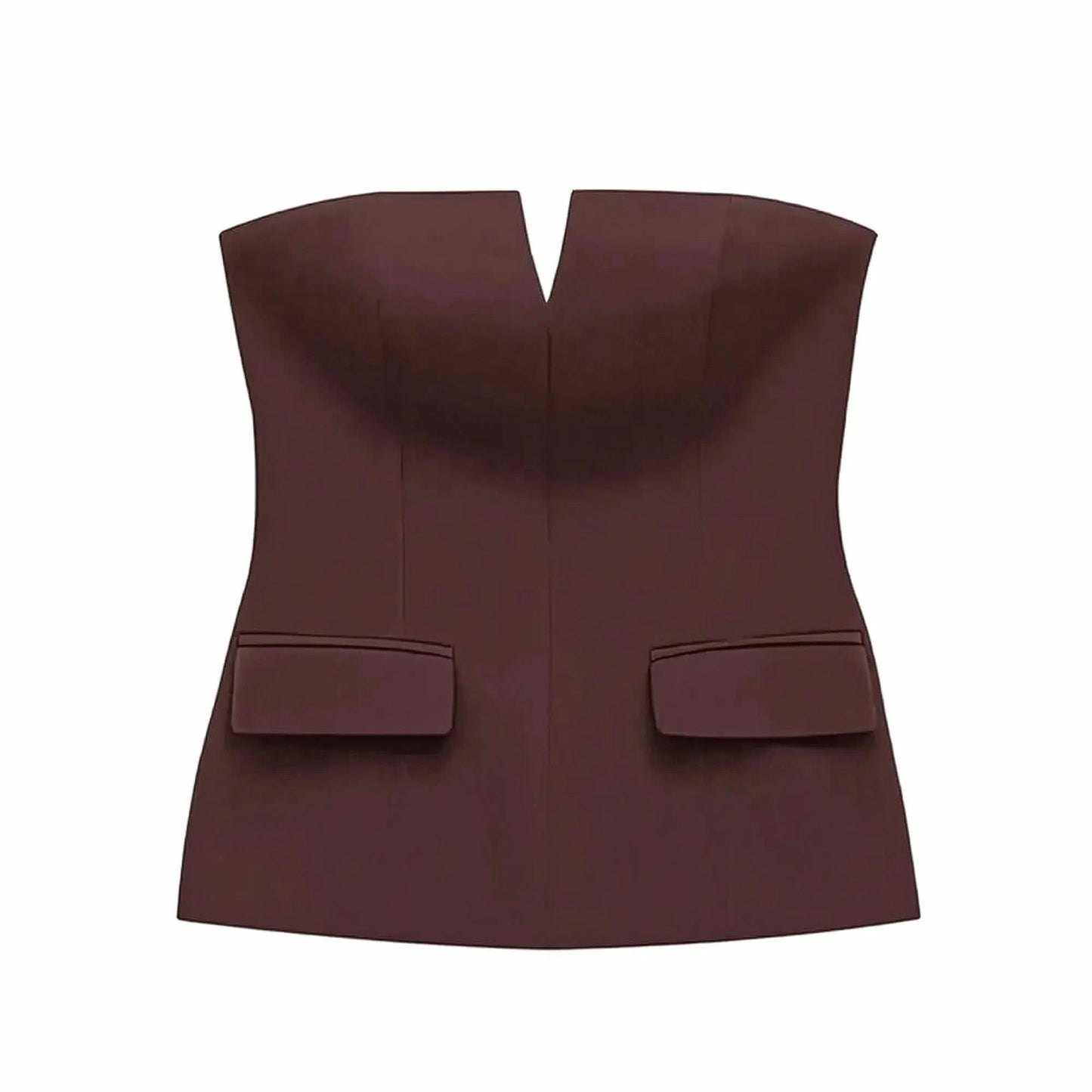Crop top bustier uni pour look street élégant - Saylana