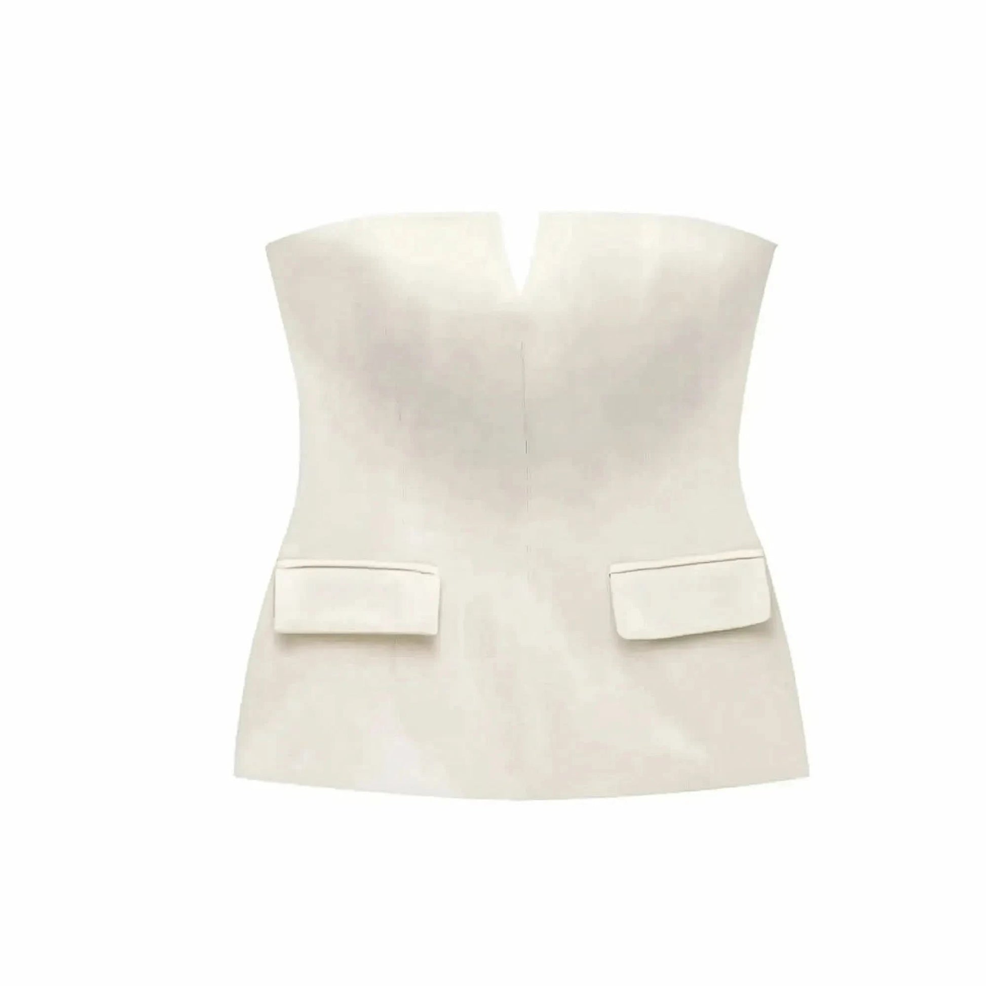 Crop top bustier uni pour look street élégant - Saylana