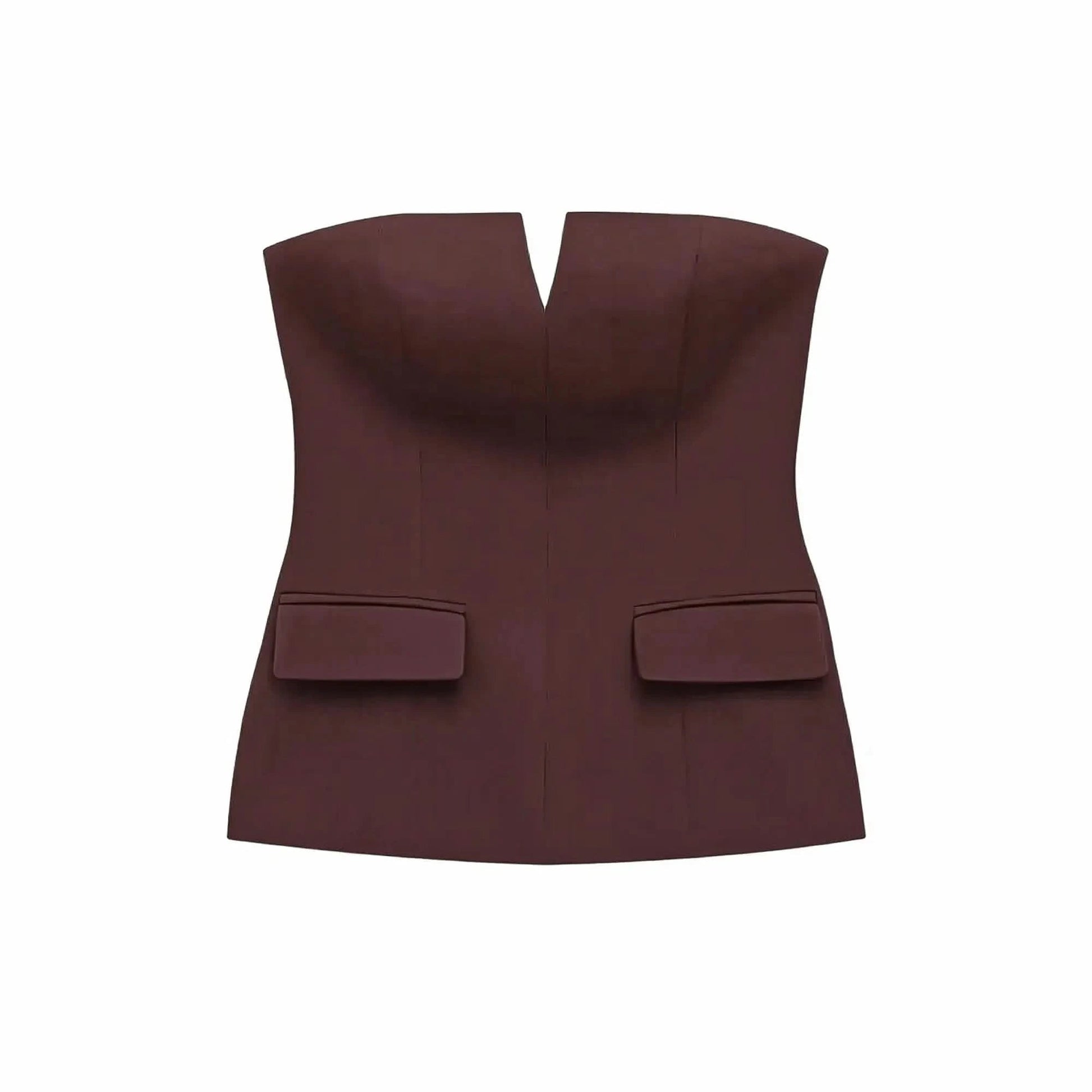 Crop top bustier uni pour look street élégant - Saylana