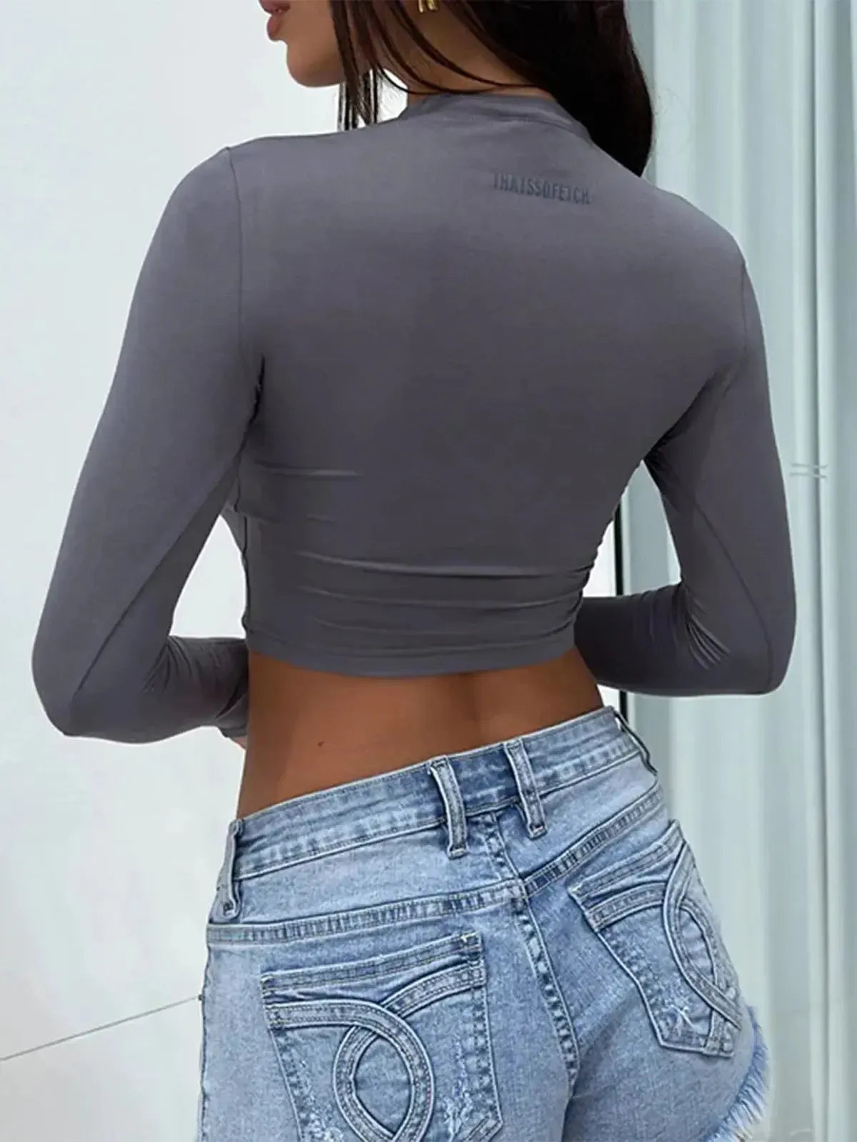Crop Top Y2K Stretch Slim-Saylana
