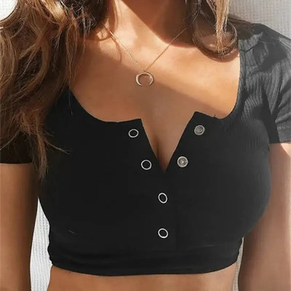 Crop uni près du corps style soirée-Saylana