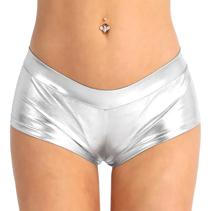 Cuir brillant taille basse pour look pole dance-Saylana