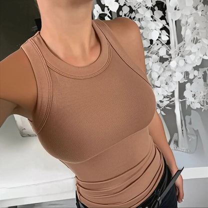 Débardeur côtelé col rond au charme estival - Saylana