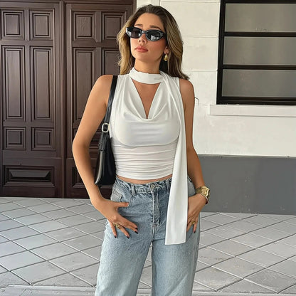 Débardeur sexy à décolleté plongeant et style bandage - Saylana