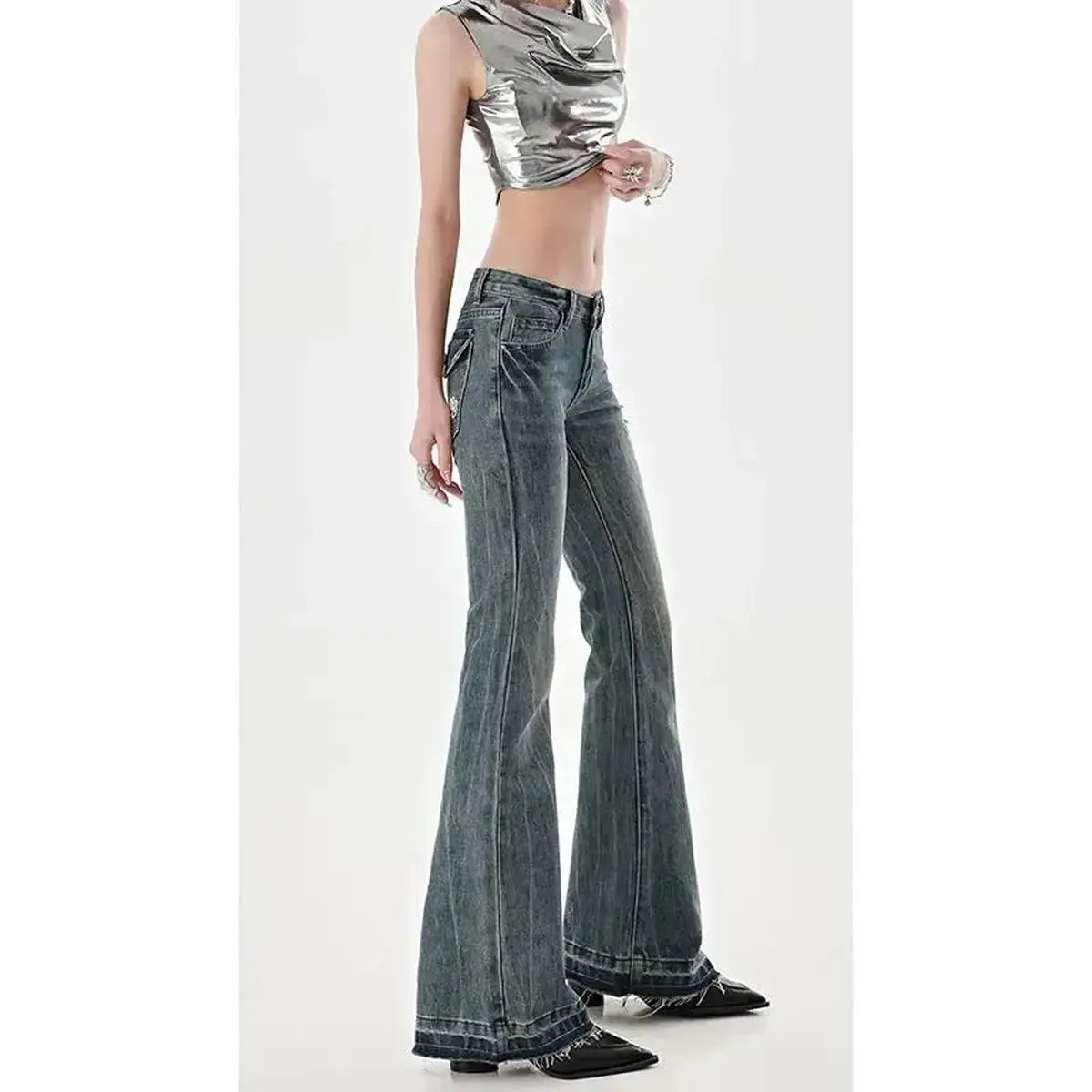 Denim coupe droite vintage streetwear-Saylana