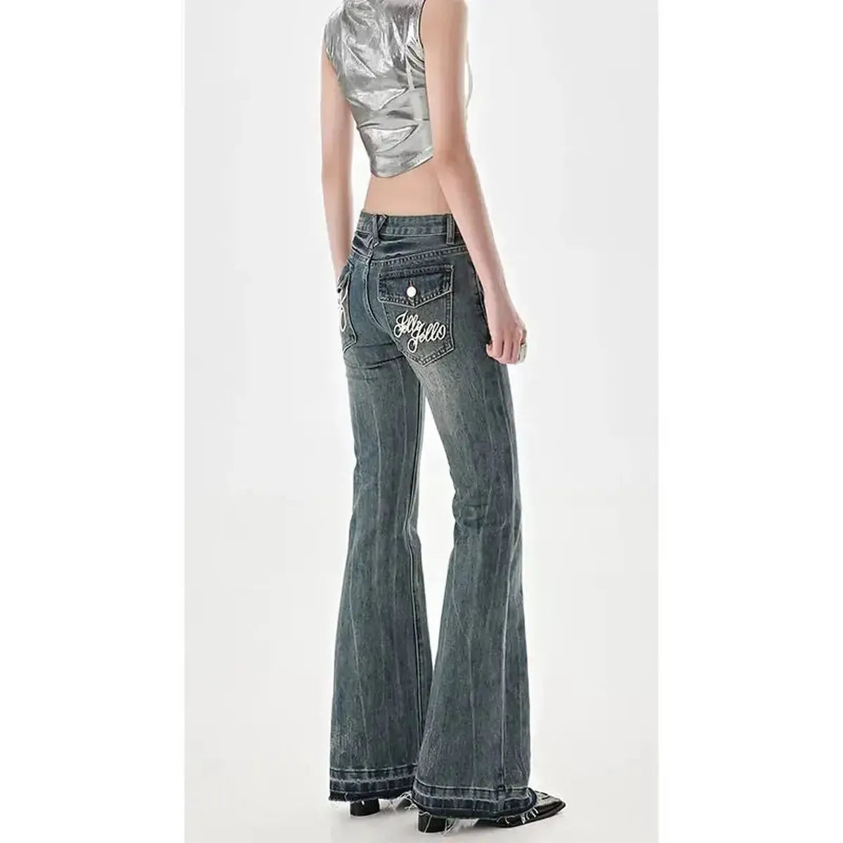 Denim coupe droite vintage streetwear-Saylana