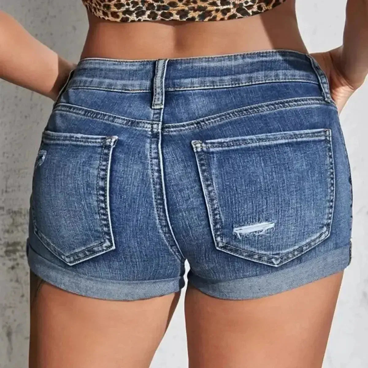 Denim Slim Fit Usé Look Sexy Été-Saylana