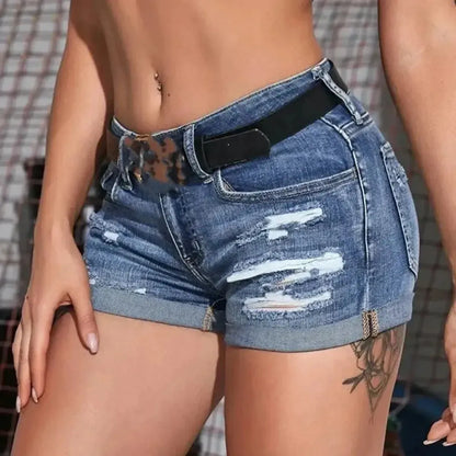 Denim Slim Fit Usé Look Sexy Été-Saylana