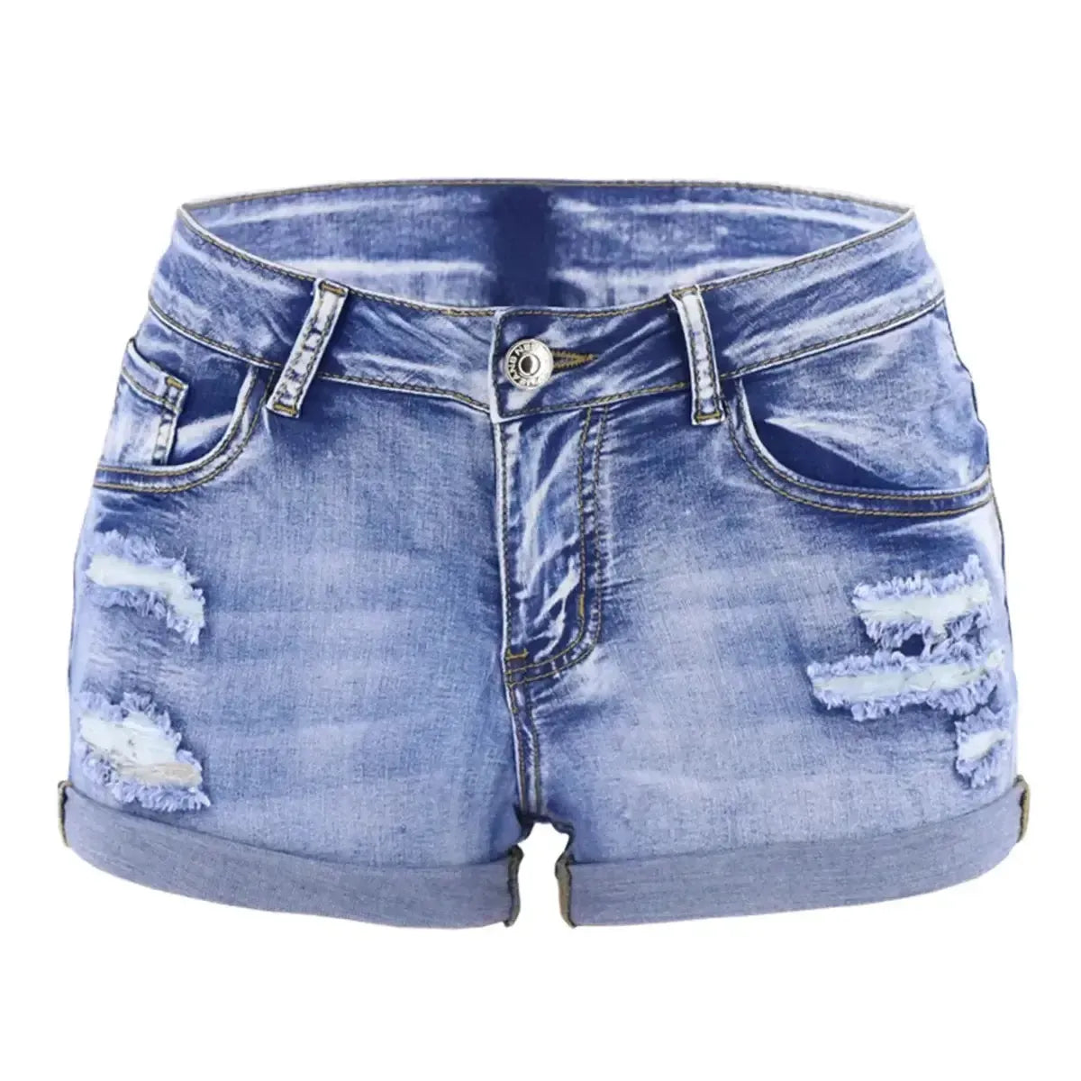 Denim Slim Fit Usé Look Sexy Été-Saylana