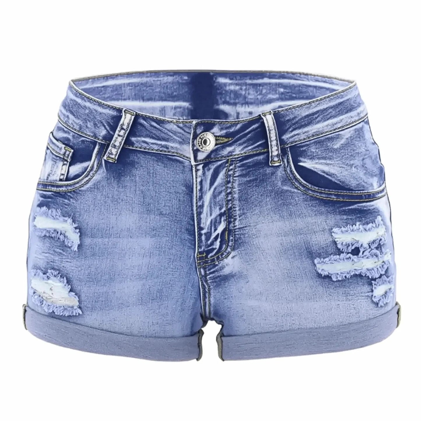 Denim Slim Fit Usé Look Sexy Été - Saylana