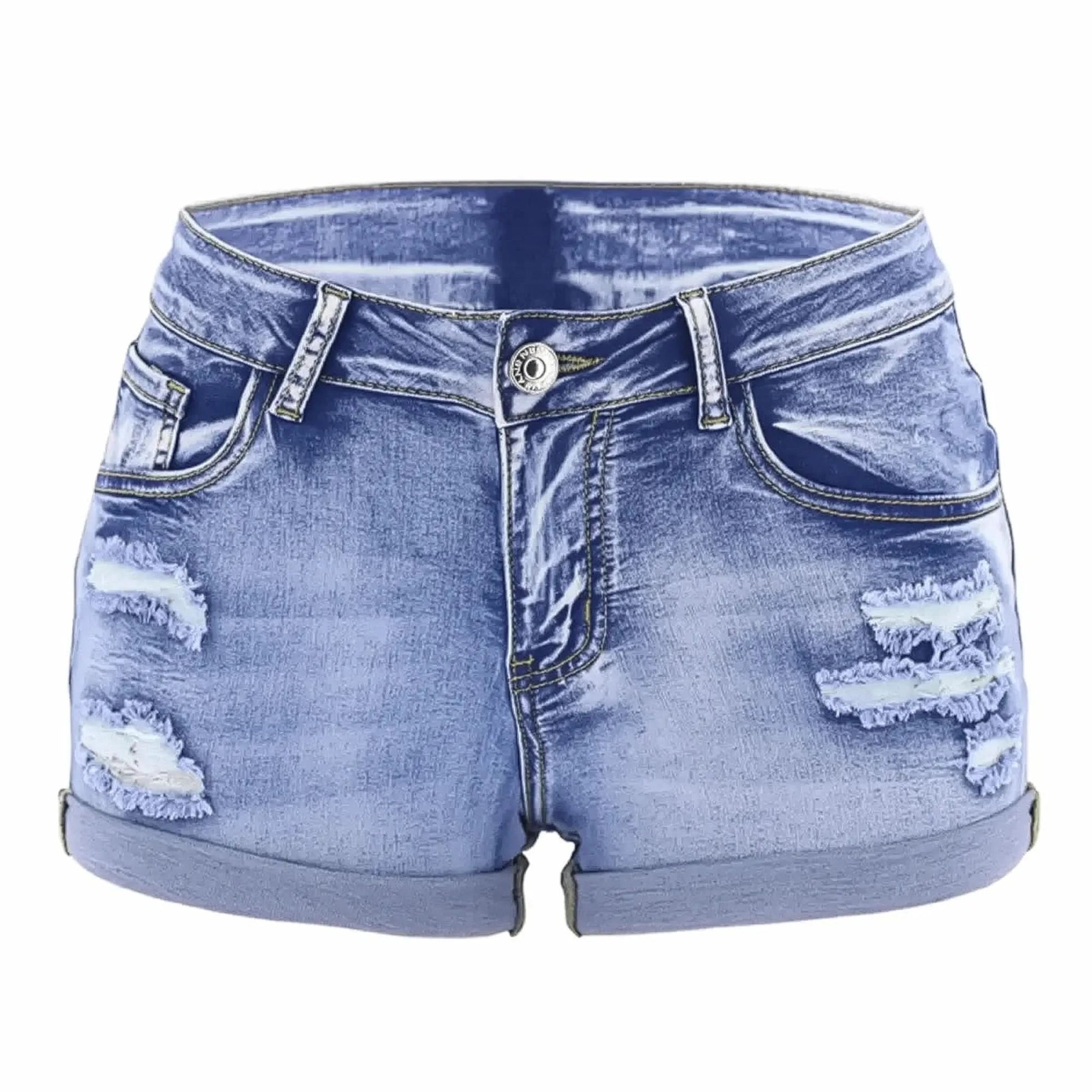 Denim Slim Fit Usé Look Sexy Été - Saylana