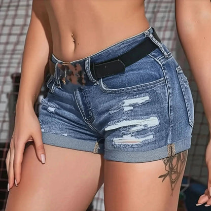 Denim Slim Fit Usé Look Sexy Été - Saylana