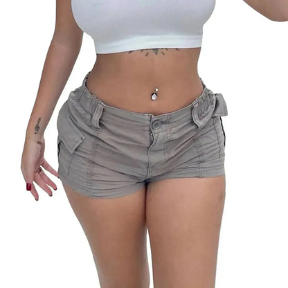 Denim vintage taille basse à poches cargo-Saylana