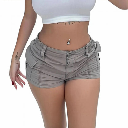 Denim vintage taille basse à poches cargo - Saylana