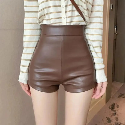 Effet cuir noir taille haute Y2K-Saylana