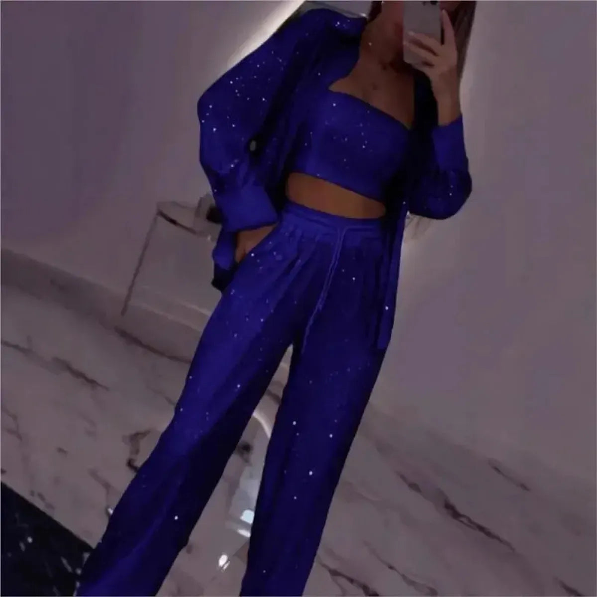 Ensemble 3 Pièces Pailleté Femme Chic-Saylana