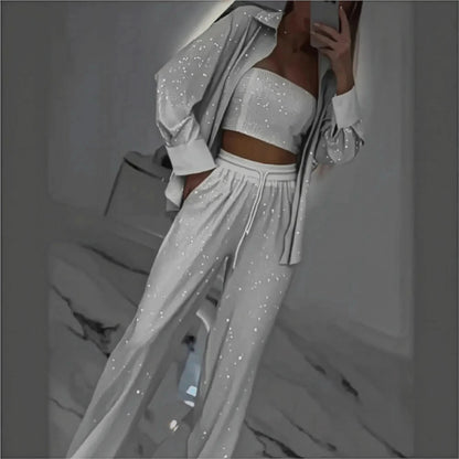 Ensemble 3 Pièces Pailleté Femme Chic - Saylana