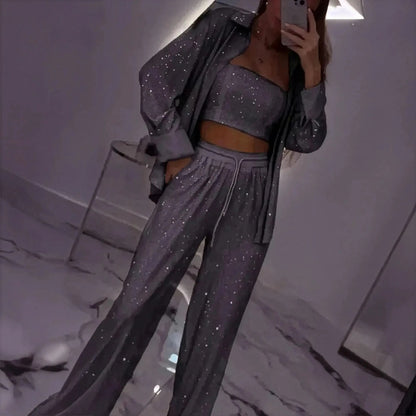 Ensemble 3 Pièces Pailleté Femme Chic - Saylana