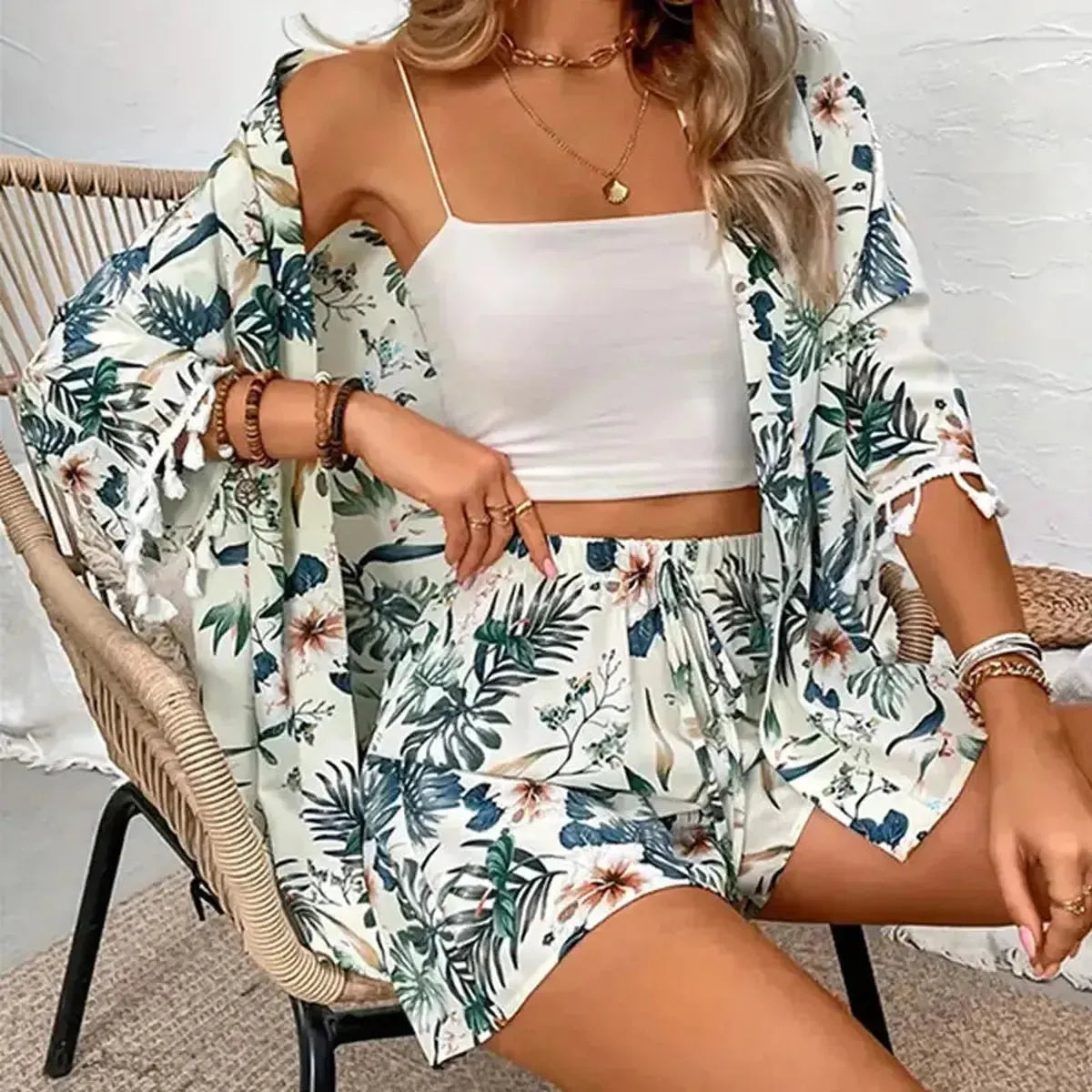 Ensemble Cardigan + Short Femme-Saylana