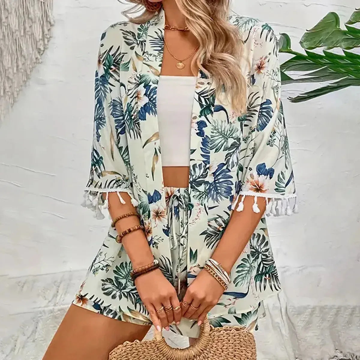 Ensemble Cardigan + Short Femme-Saylana