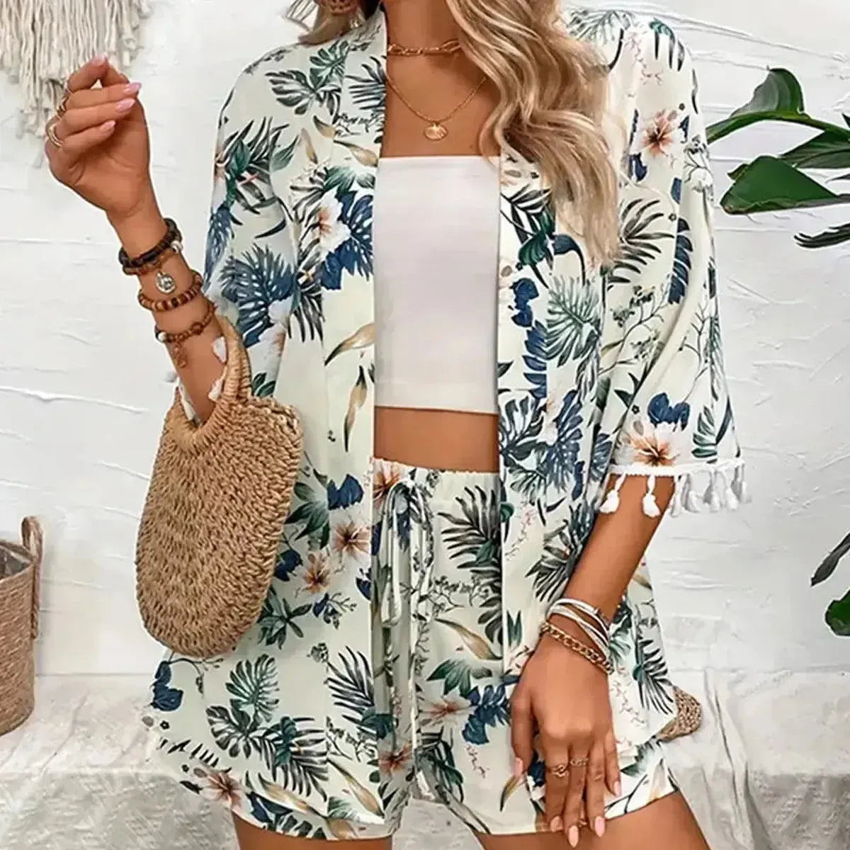 Ensemble Cardigan + Short Femme-Saylana