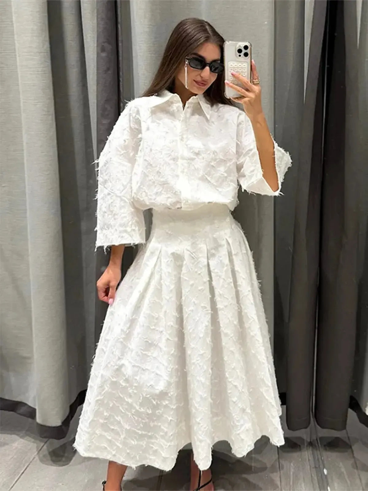 Ensemble Chemise & Jupe Plissée-Saylana