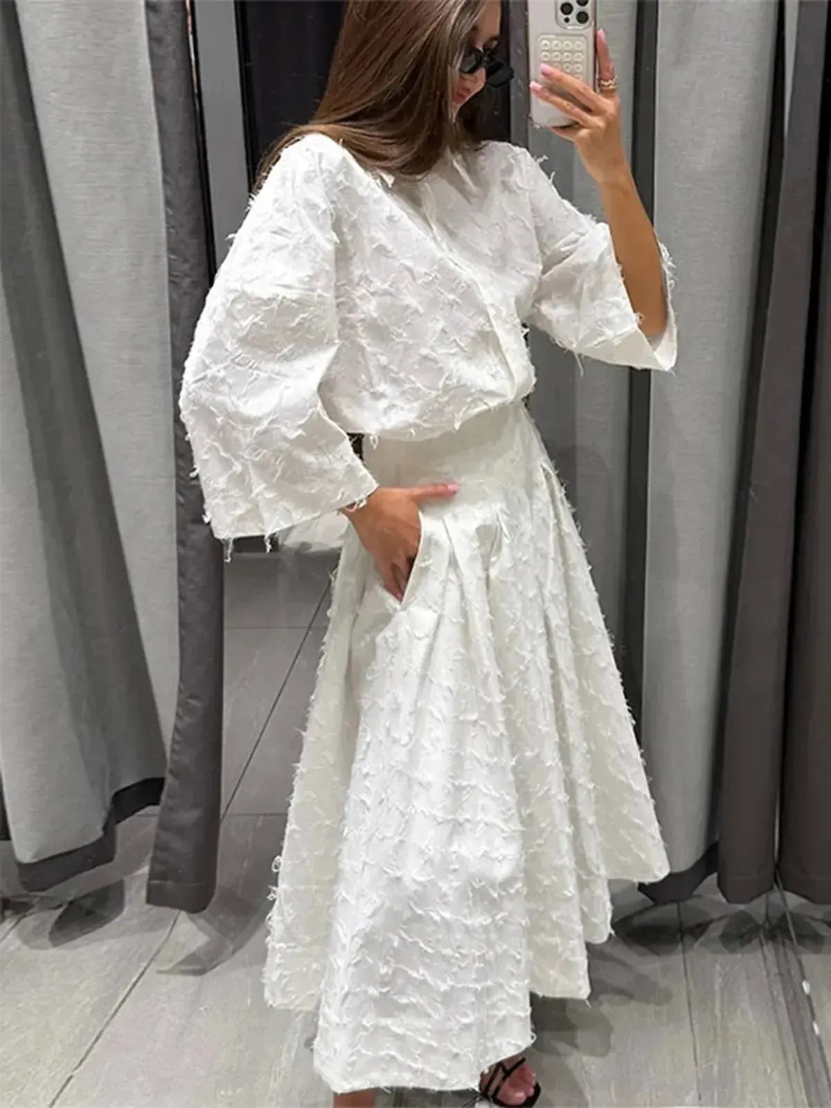 Ensemble Chemise & Jupe Plissée-Saylana