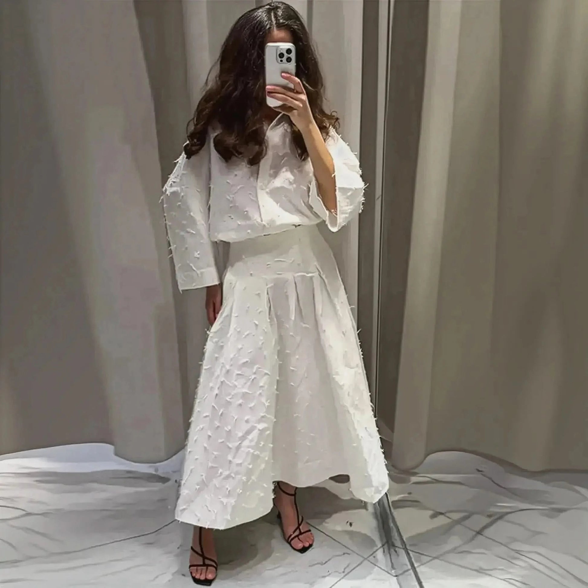 Ensemble Chemise & Jupe Plissée - Saylana