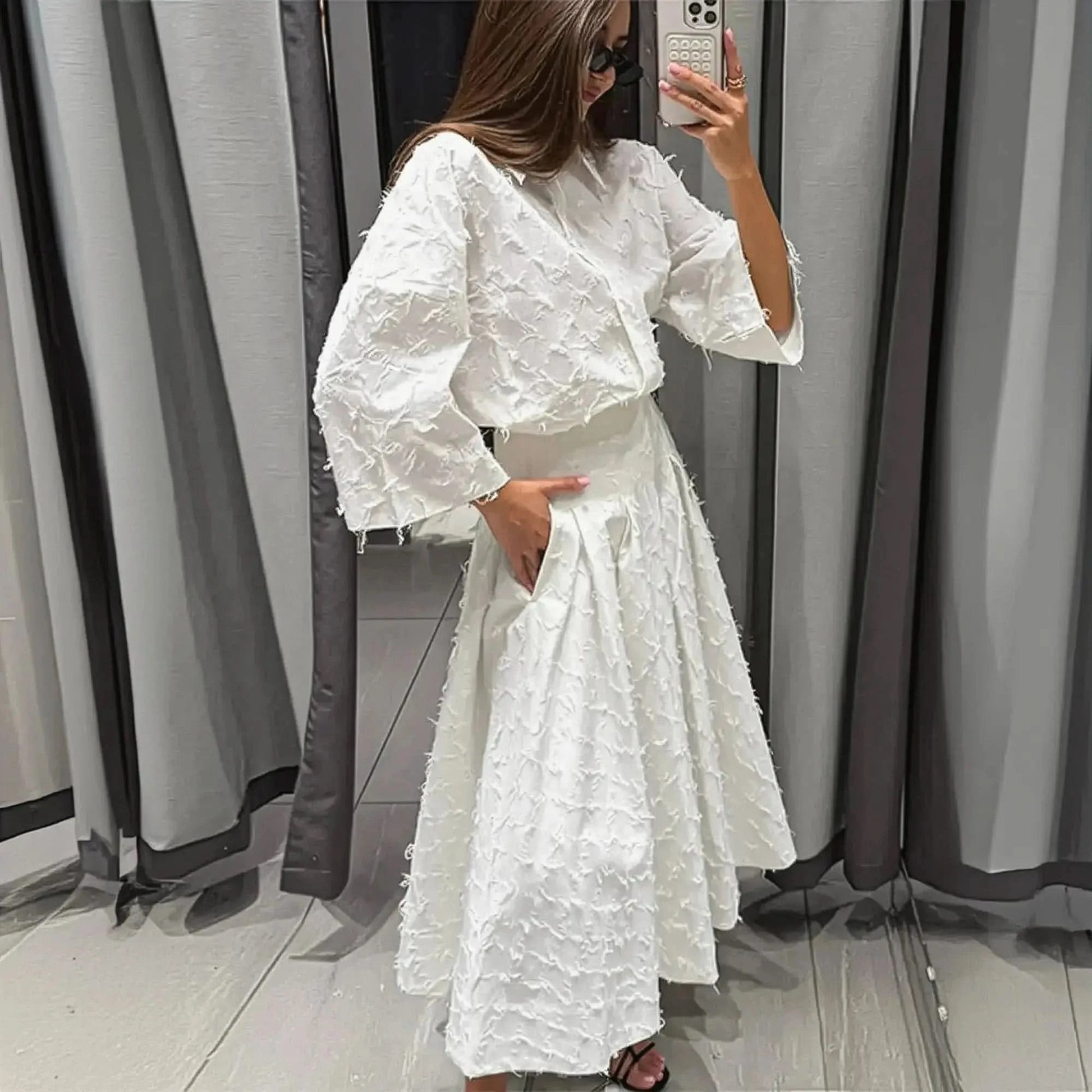 Ensemble Chemise & Jupe Plissée - Saylana