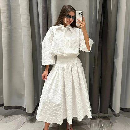 Ensemble Chemise & Jupe Plissée - Saylana