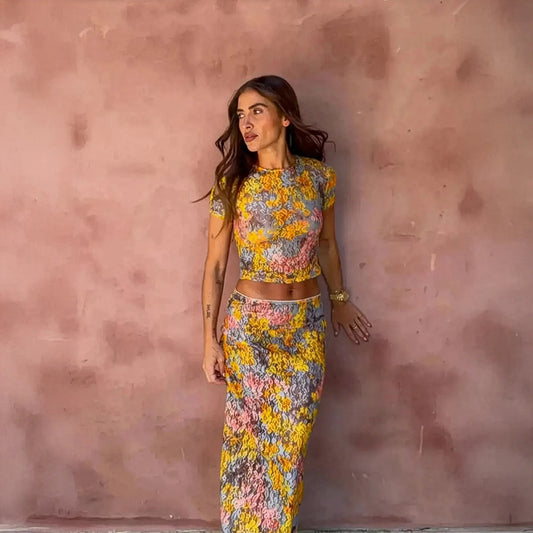 Ensemble Chic Top Jupe Longue Uni Saylana