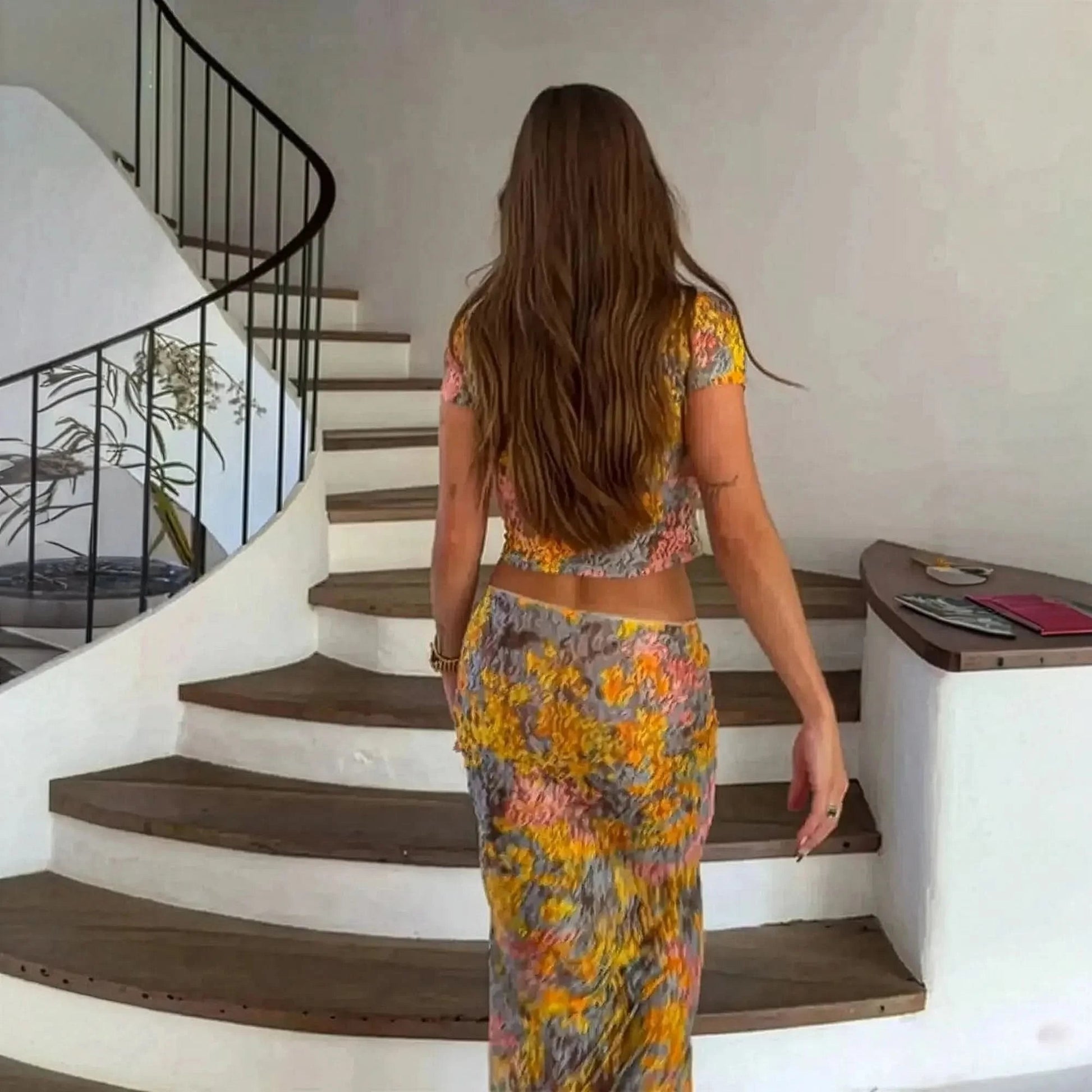 Ensemble Chic Top Jupe Longue Uni - Saylana