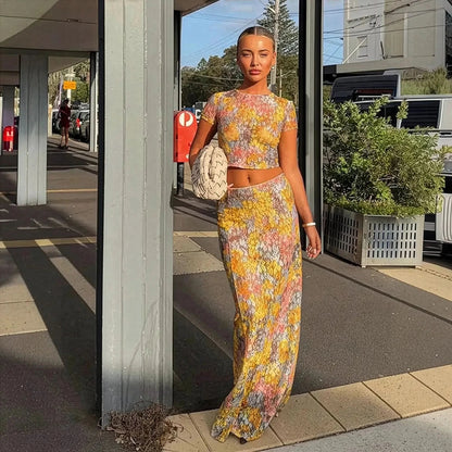 Ensemble Chic Top Jupe Longue Uni - Saylana