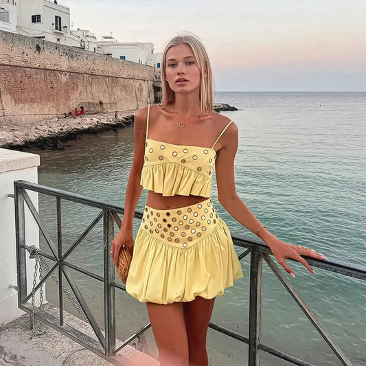 Ensemble Crop Top & Jupe Plissée - Saylana