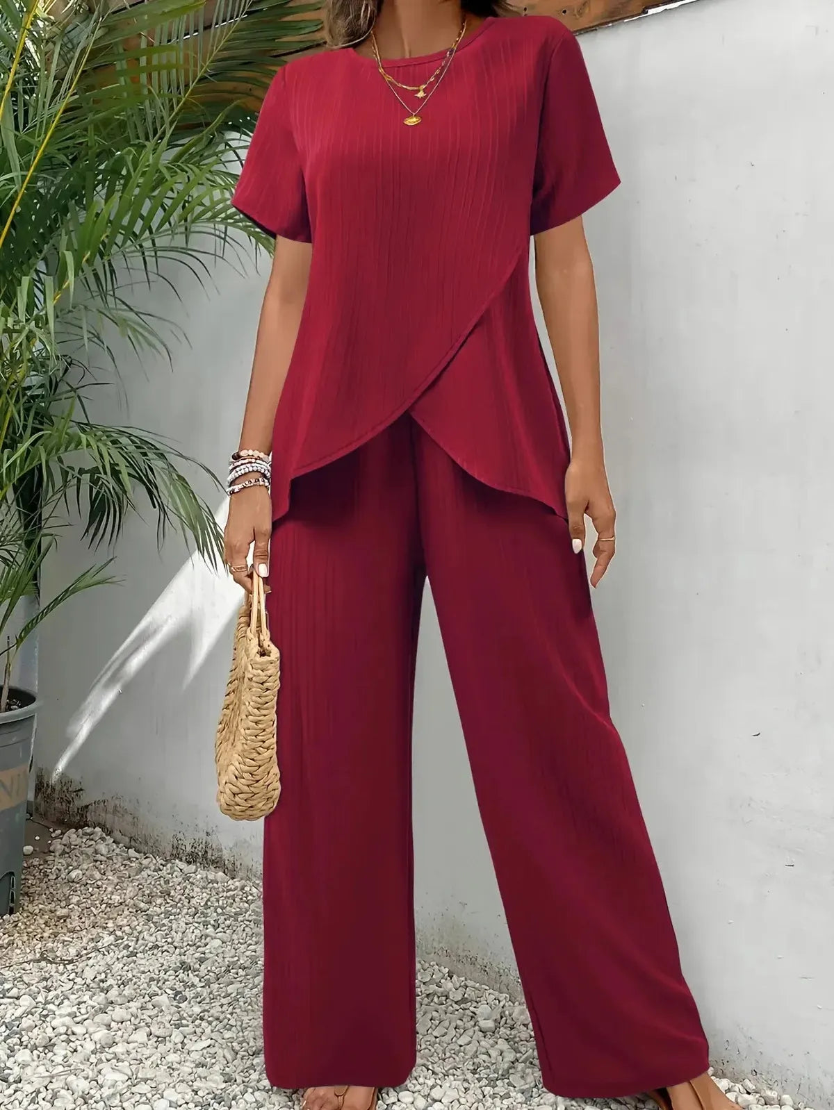Ensemble Décontracté Haut Fendu + Pantalon-Saylana