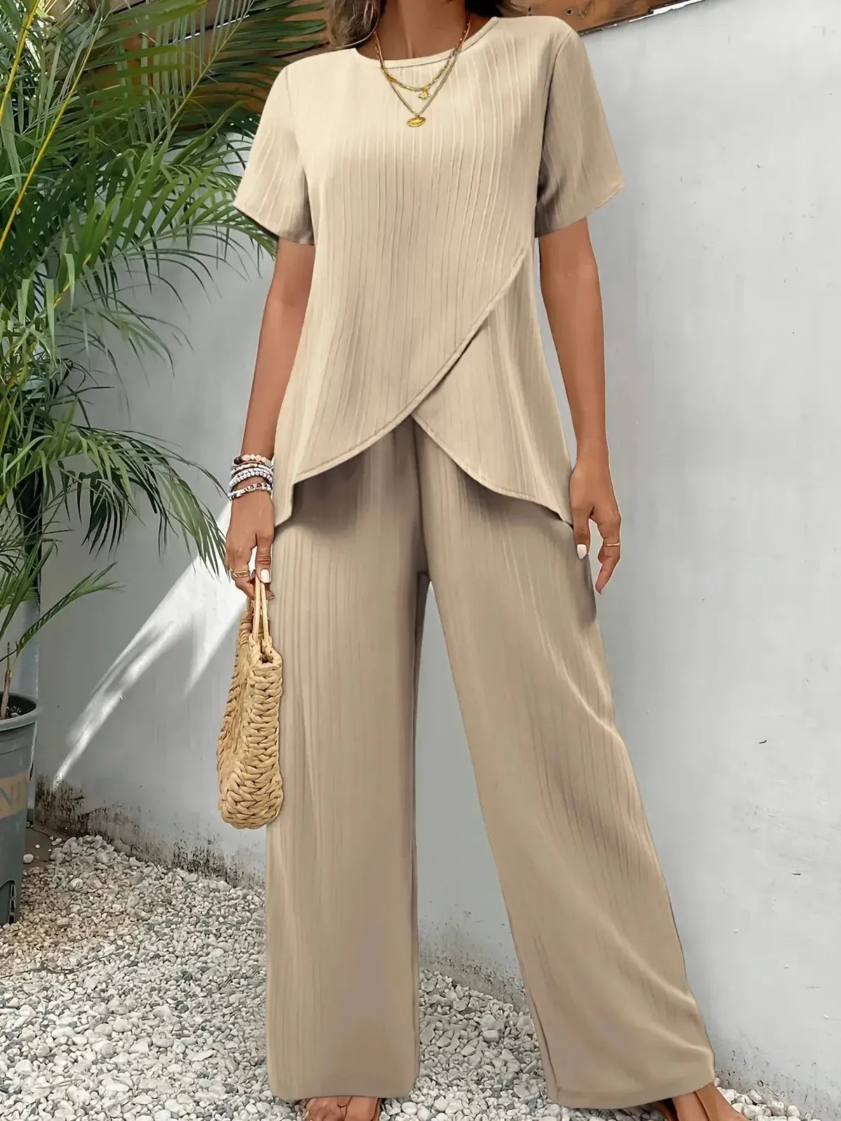 Ensemble Décontracté Haut Fendu + Pantalon-Saylana