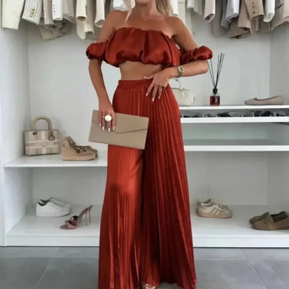 Ensemble Décontracté Imprimé : Top Sans Manches + Pantalon Large-Saylana
