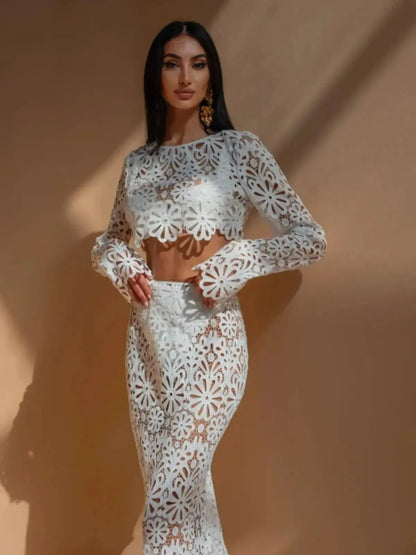 Ensemble Élégant Crop + Jupe Longue-Saylana