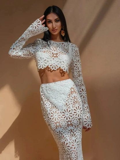 Ensemble Élégant Crop + Jupe Longue-Saylana